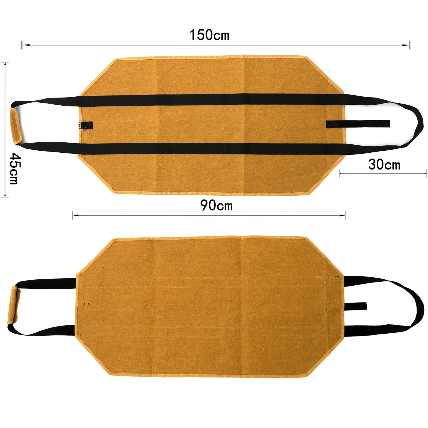 ODM OEM brown coffee color portable home fireplace canvas log tote bag firewood bag