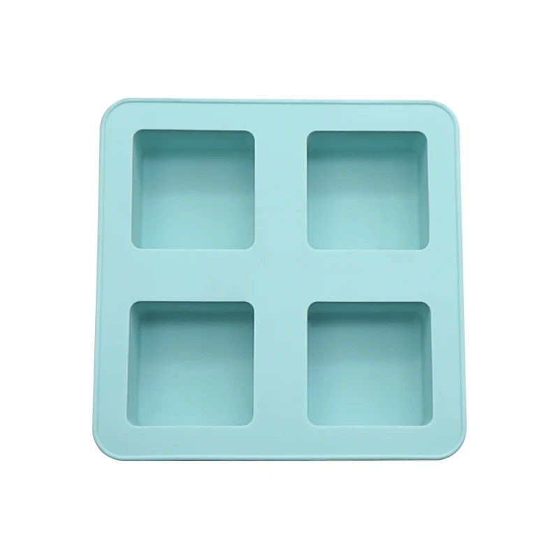 Небольшая форма для мыла с логотипом 4 полостями без БПа квадратная силиконовая заморозки льда