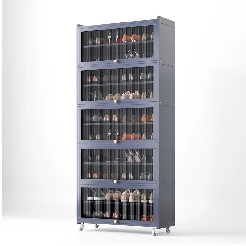 Promotional Dustproof Shoe Cabinet Large Capacity Shoe Rack Durable Bamboo Frame with Clear Acrylic Door