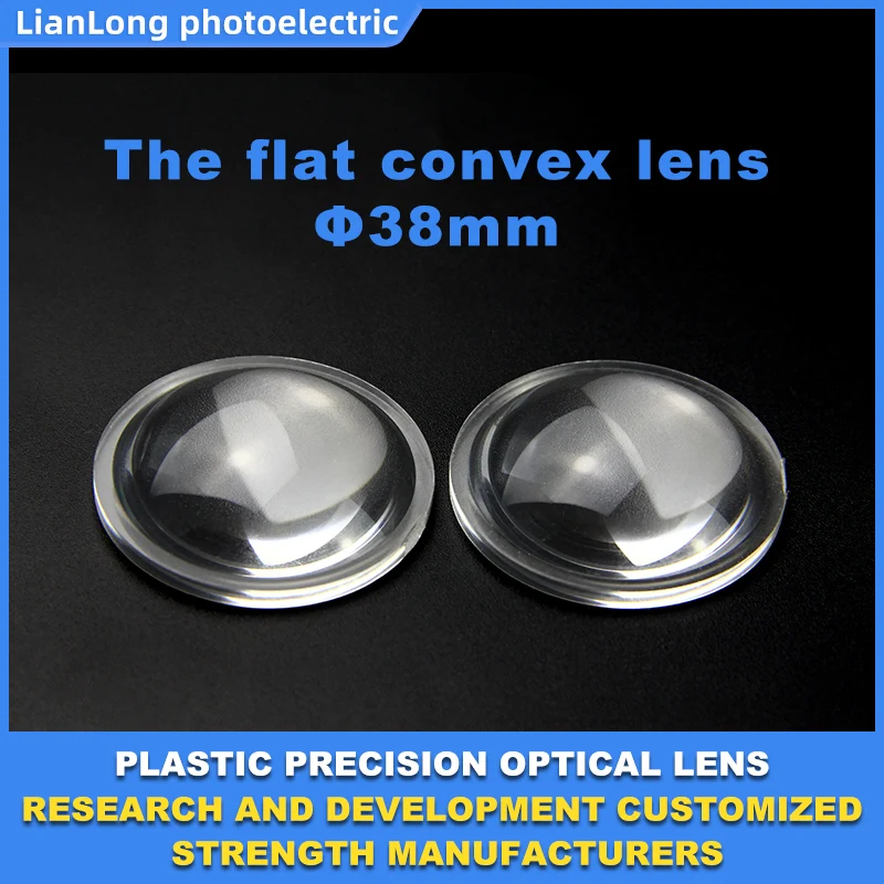 PMMA Material Large Diameter Custom Plano Convex Optical Lens Optical Lens Instruments 33mm Focal Length Flat Convex Lens