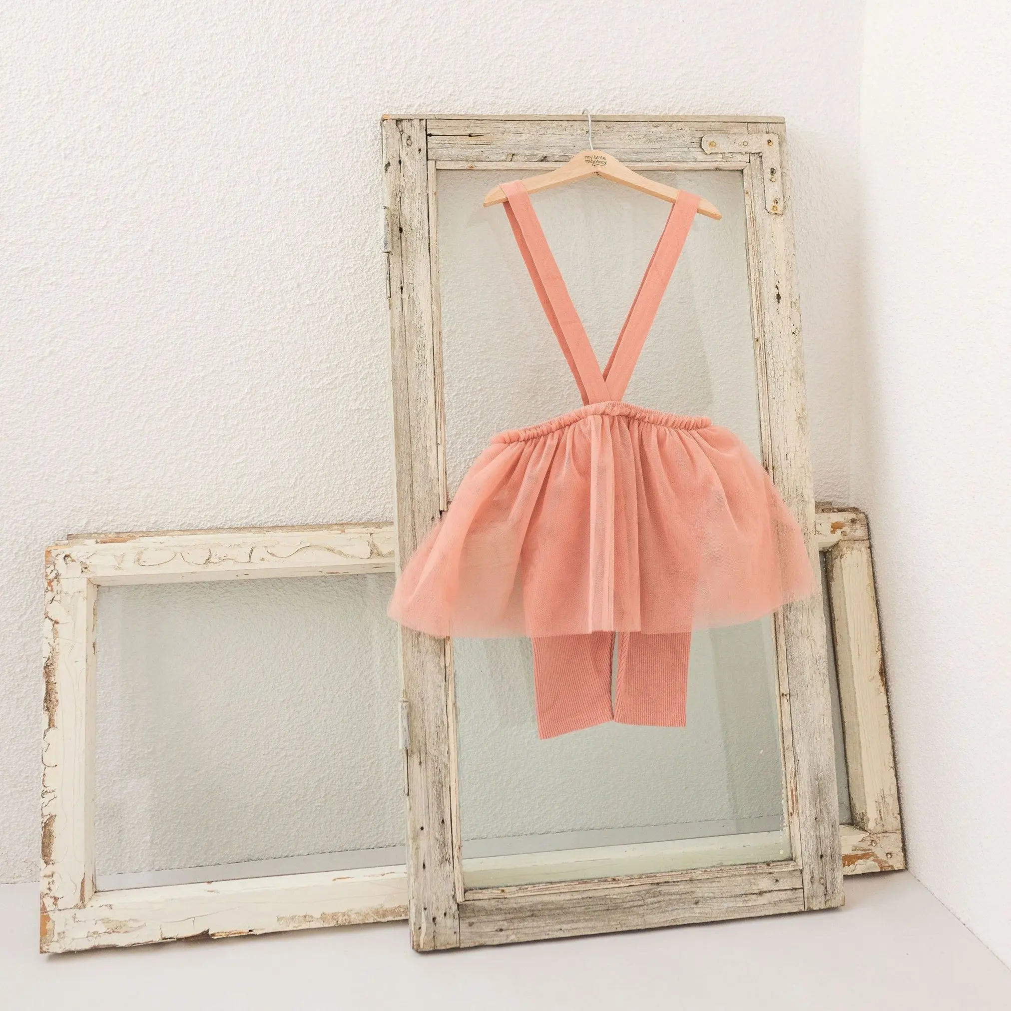 Cotton&Spandex 250GSM Baby Girls Dresses Cute Infant Dress Rib Knit Tulle Girl Skirt