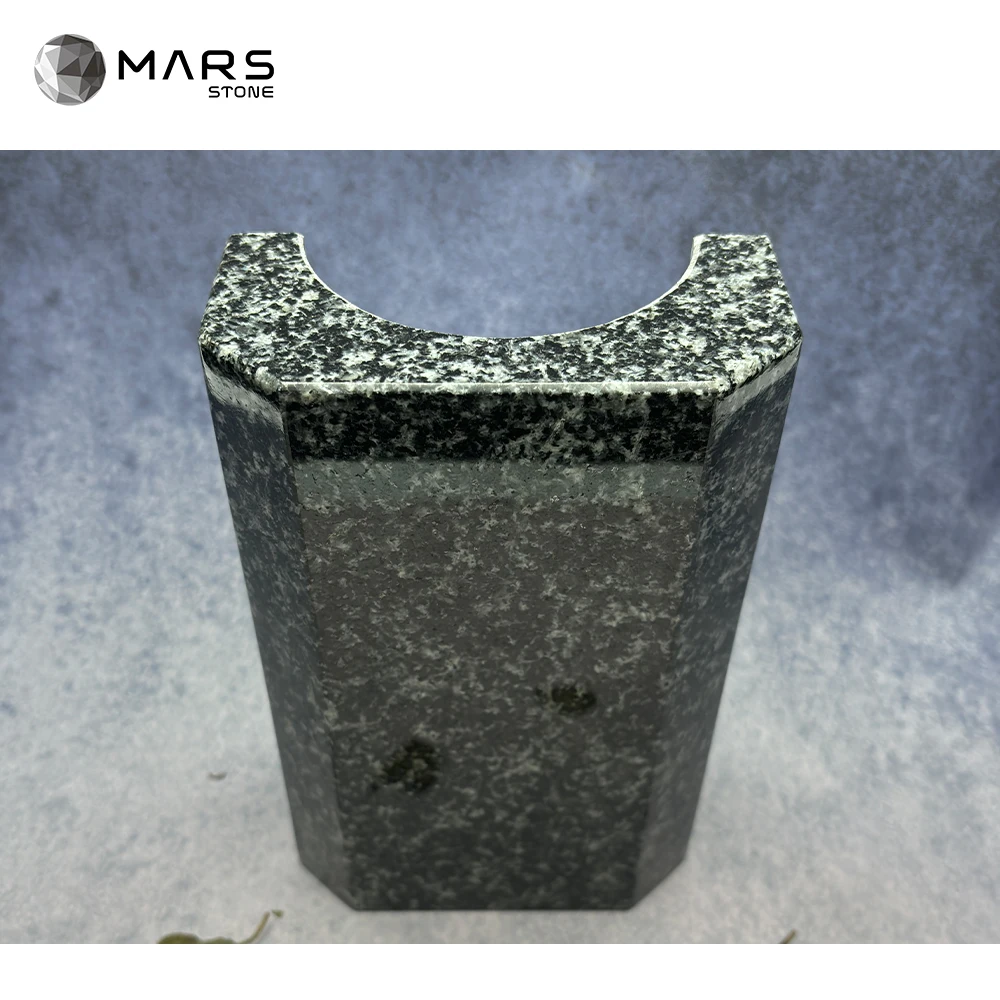 China Factory Black Granite Flower Memorial Grave Vases Customized Size Flower Vases Granite Pot For Cemetery Graves Tombstone