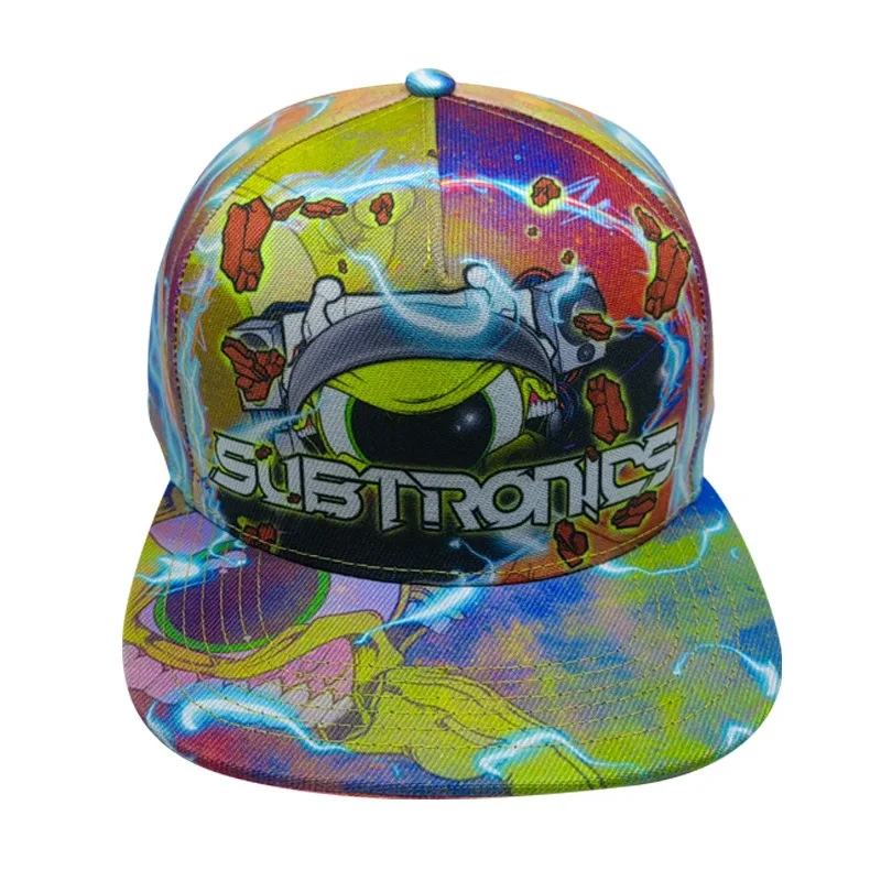 Korean Hip-hop Style Digital Print Flat Brim Hat Fashionable Individualistic Suitable Unisex Duckbill Cap