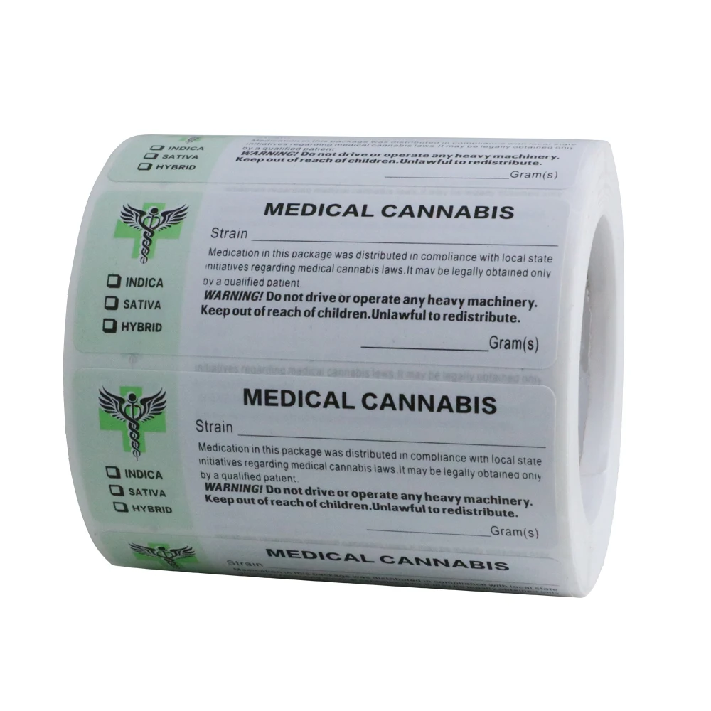 Hybsk Generic Medical Strain Labels - State Compliant Medical , Pot Labels Sticky Icky Identifier