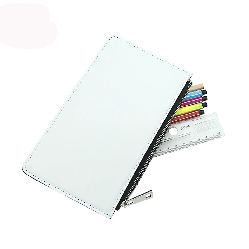 
New Arrival Yiwu High Quality PU Leather Sublimation DIY Pencil Case Custom Printed Pen Bag 