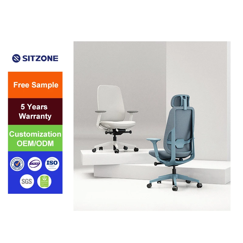 Sitzone High Back Adjustable High Back Mesh Office Furniture Ergonomic Chair Office Executive Design Swivel Chair