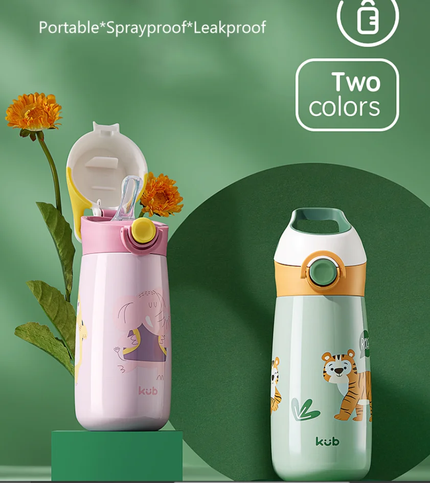2022 Cute  Animal Children thermal bottle thermos vacuum flask  Insulated baby thermo bottle Hot Water for school