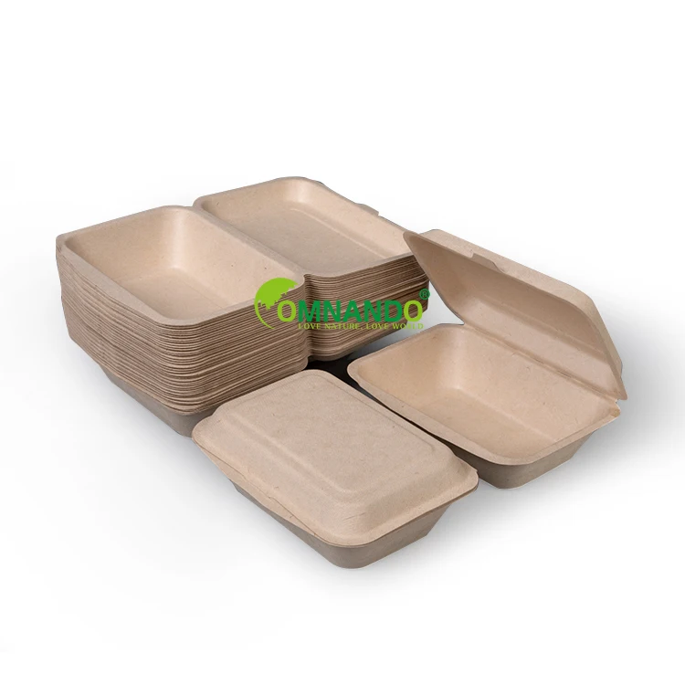 takeaway food packaging disposable box sugarcane sanitary tableware for restaurant hotel diner