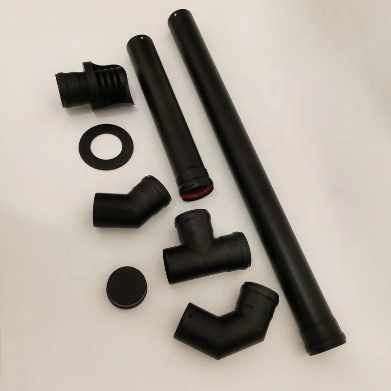 80 mm Diameter Black Pellet Smoke Pipe Kit For Pellet Stove