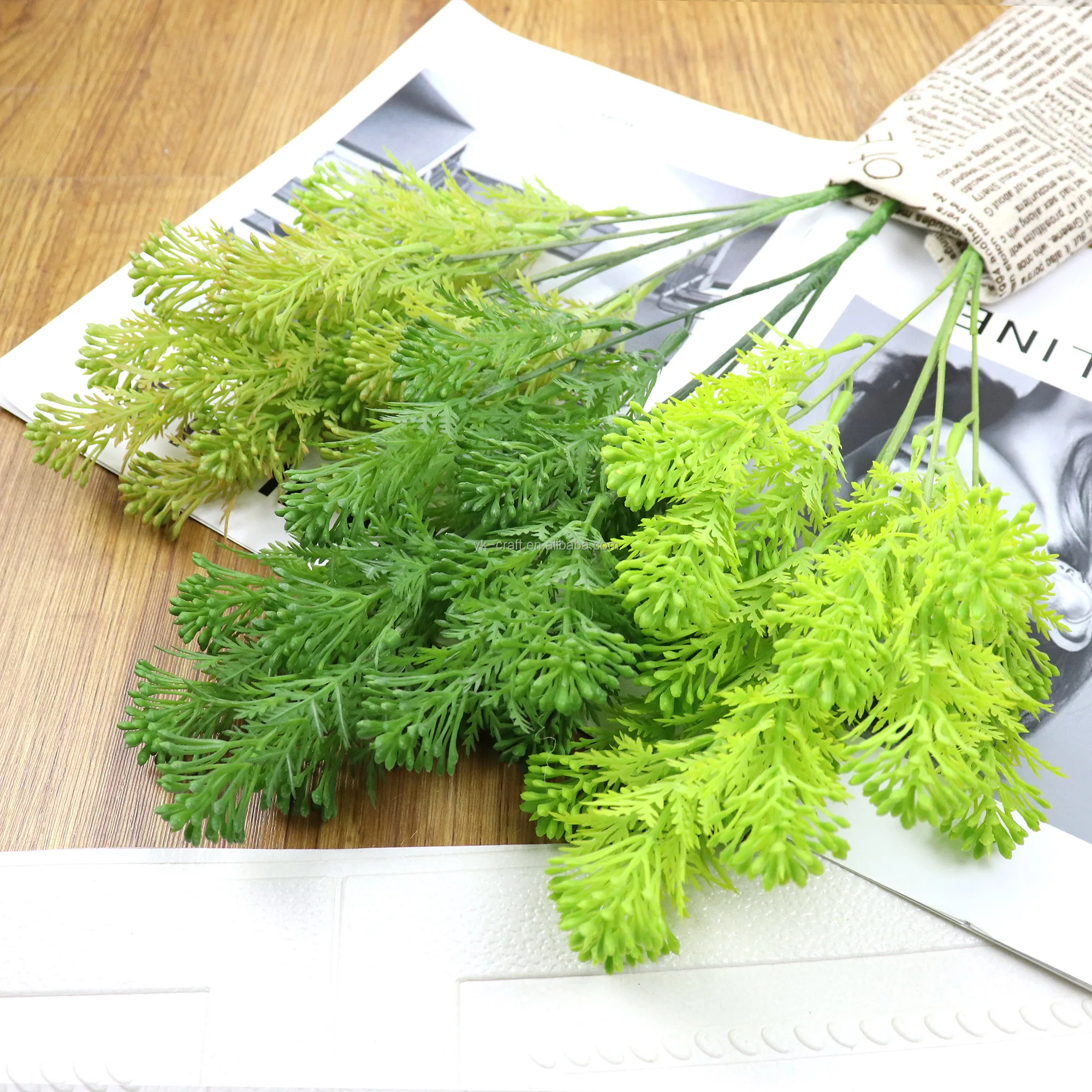 Artificial Plants Leaves Pick Simulated Sedum Plants With 3 Color Plastic Greenery Plants For Floral Arrangement