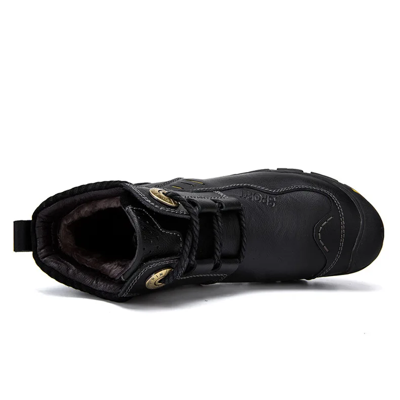 Wholesale Outdoor Hiking Shoes For MenCowhide Upper Keep Warm Waterproof Shoes Non-Slip Hiking Shoes Men