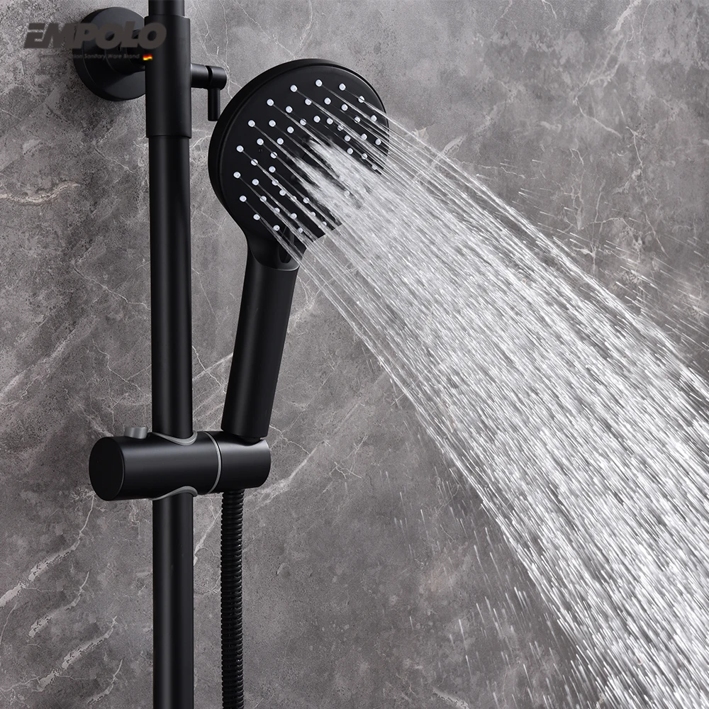 Luxury Copper Rainfall Hotel Bathroom Thermostatic Shower Faucet Set Bath System Mixer Tap Rain Mixer Bath & Shower Faucets