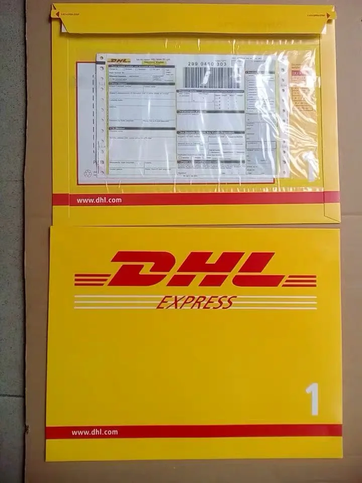 Suppliers Recycled Cardboard Envelopes China DHL Packing List Printing Documentes Envelope 23*32cm, or Custom Delivery Package