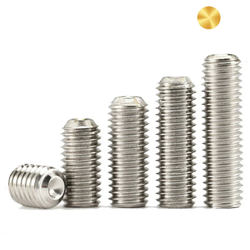 Small M1 Metric Stainless Steel 440 Headless Hexagon Socket Head Tungsten Grub Set Screws 1/8 Allen With Cup Point
