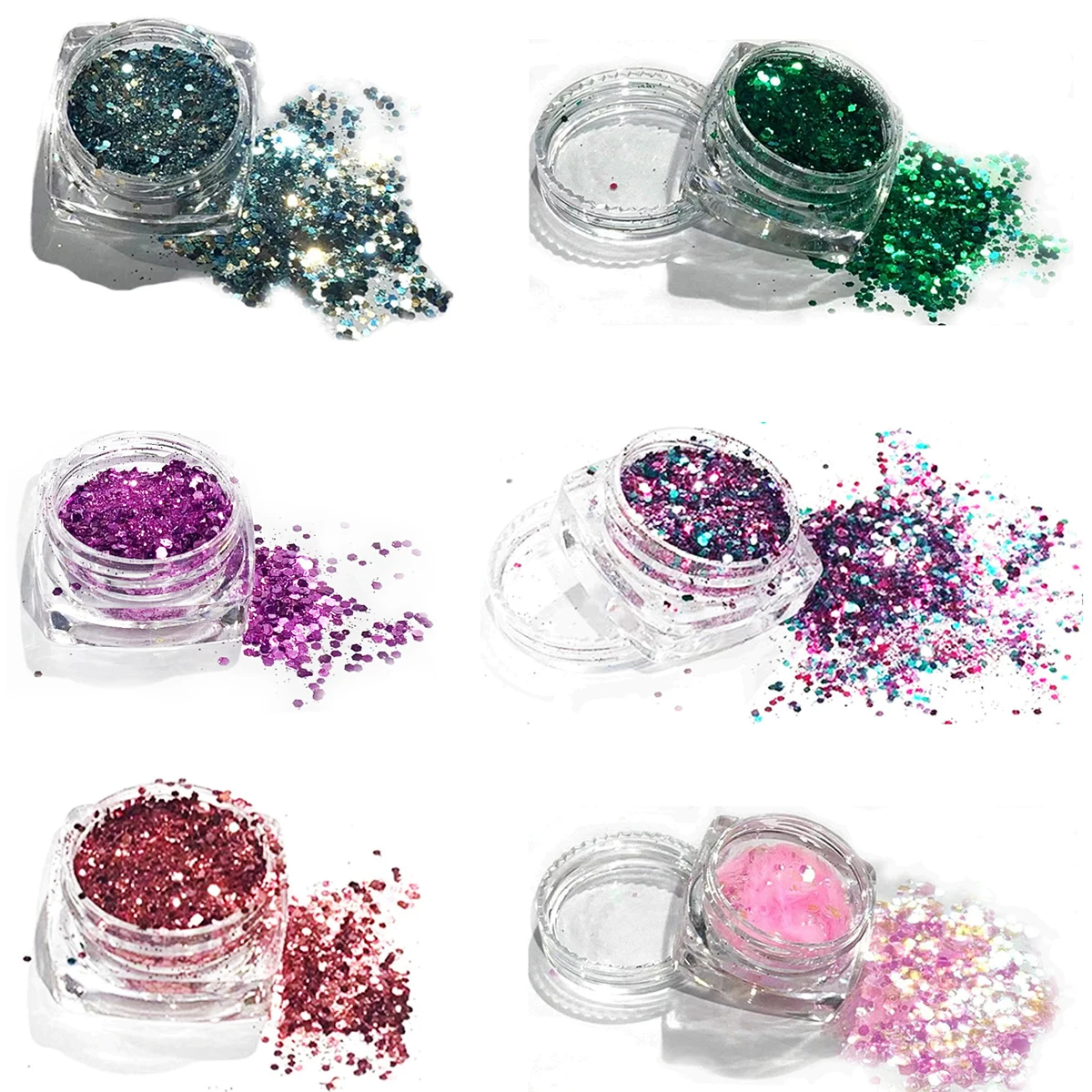 OEM Wholesale ultra-thin 6-color glitter nail glitter mixed with irregular nail art sequins nail decoration crafts