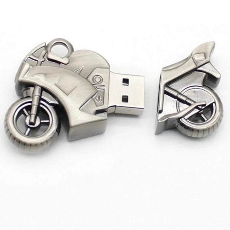 Zinc alloy motorcycle U disk Real Capacity pen drive 32gb 16gb moto-car cartoon USB flash drive gift autobike Memory Stick