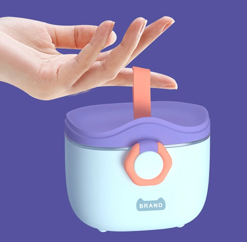 Bachoo Customize Baby Formula Dispenser Travel Double Layer Portable Strap Convenient to Clean Milk Powder Box for Kid