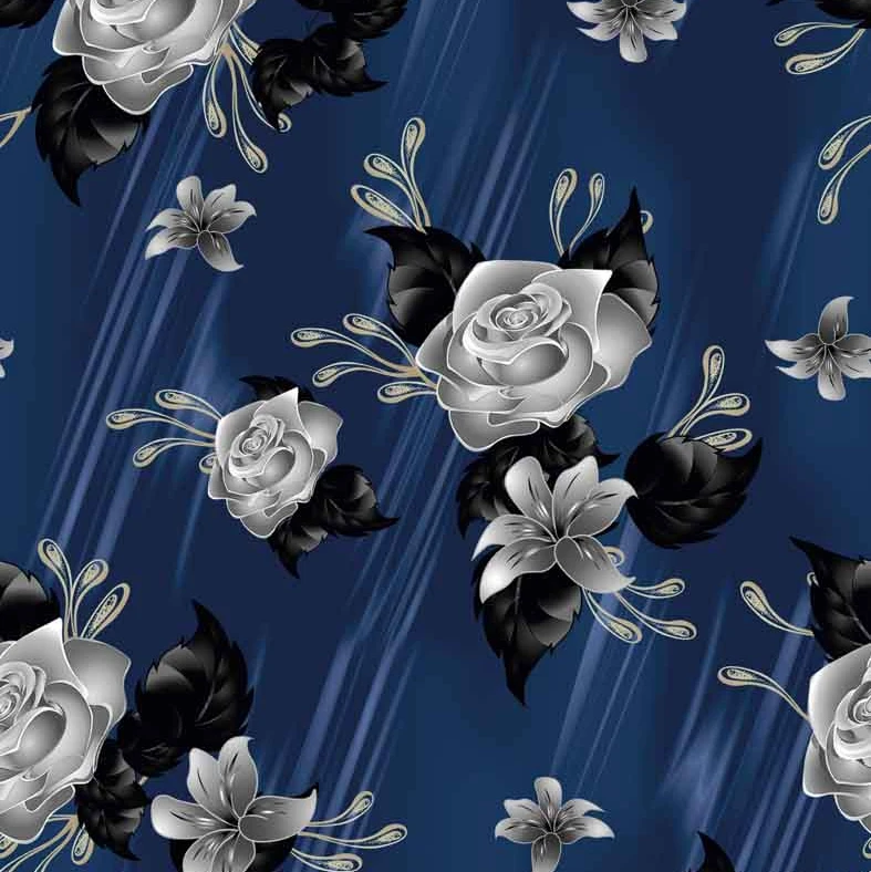Custom paper Digital print 75D crepe chiffon floral print fabric for clothing