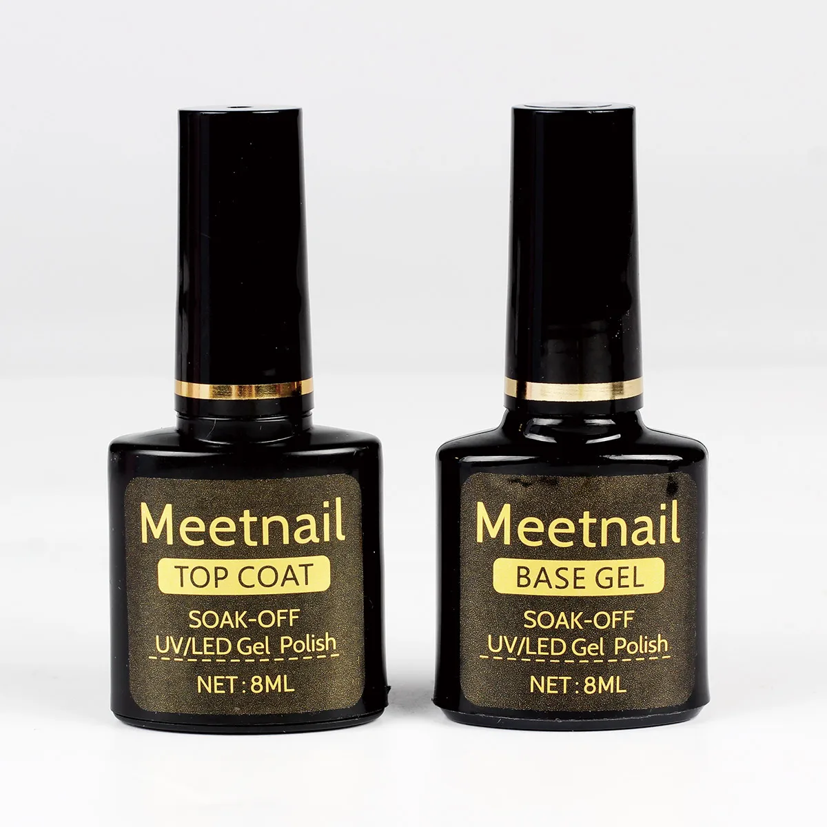 MEETNAIL factory wholesale uv base top gel 8ml OEM private label long-lasting clear base coat nail polish no wipe top coat