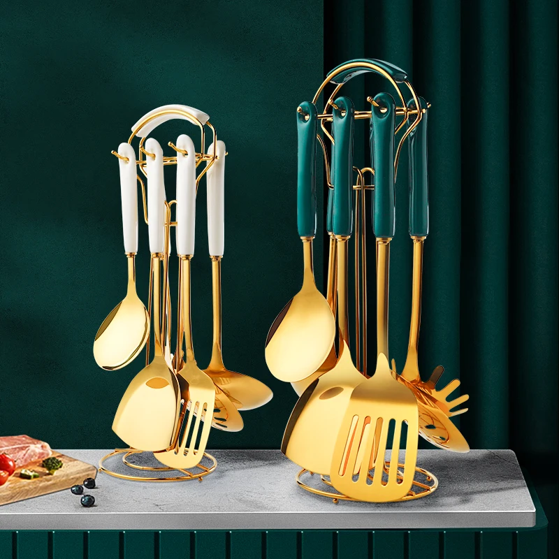 Amazon top sell stainless steel utensil kitchen  cooking tools 6pcs set kitchen accessories