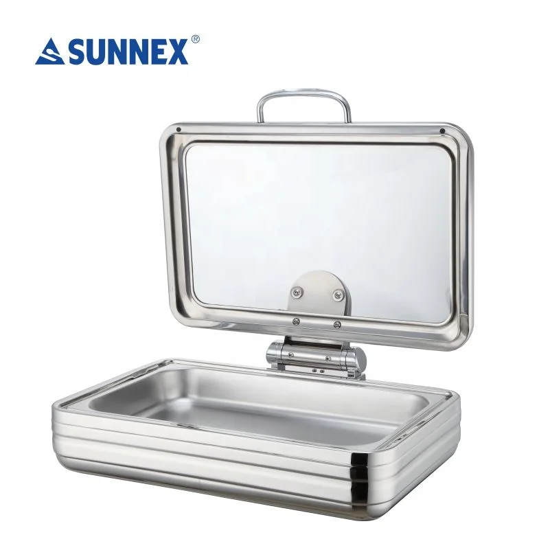 Sunnex Factory Direct Full Size Induction Chafer 8.5L Stainless Steel Buffet Server Chafing Dish for Catering/Hotel/Restaurant