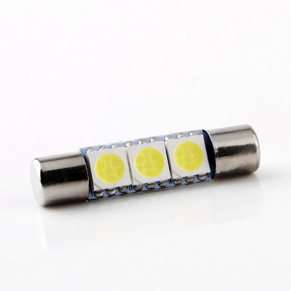 AC 8V Audio equipment receiver Reading Light Festoon T6.3 C5W 29mm 31mm 3 SMD accessories Car 3528 1210 LED 3SMD Led Bulb