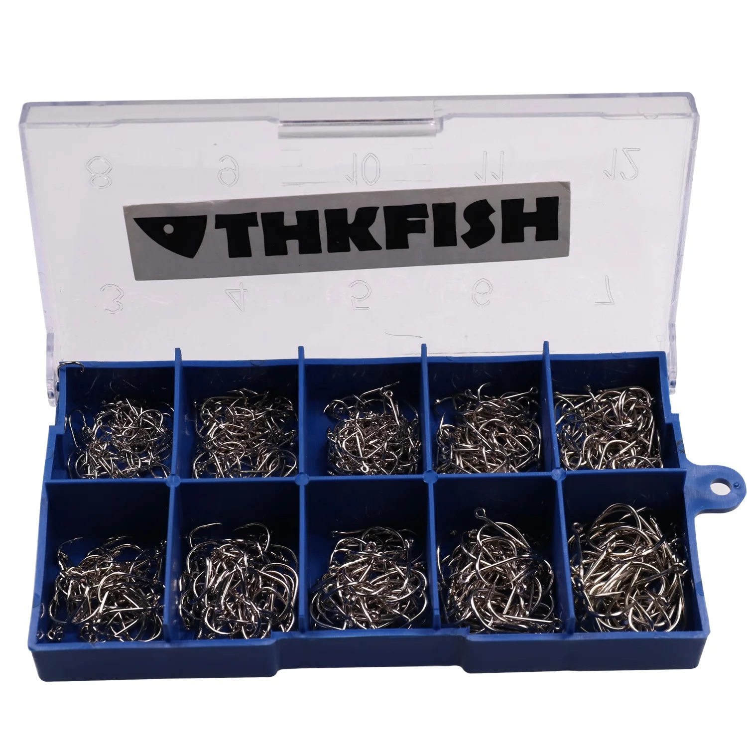 
500pcs 3 to 12 Silver Freshwater Fishing Hooks Fishhooks Barbed Hooks For Fishing with box 