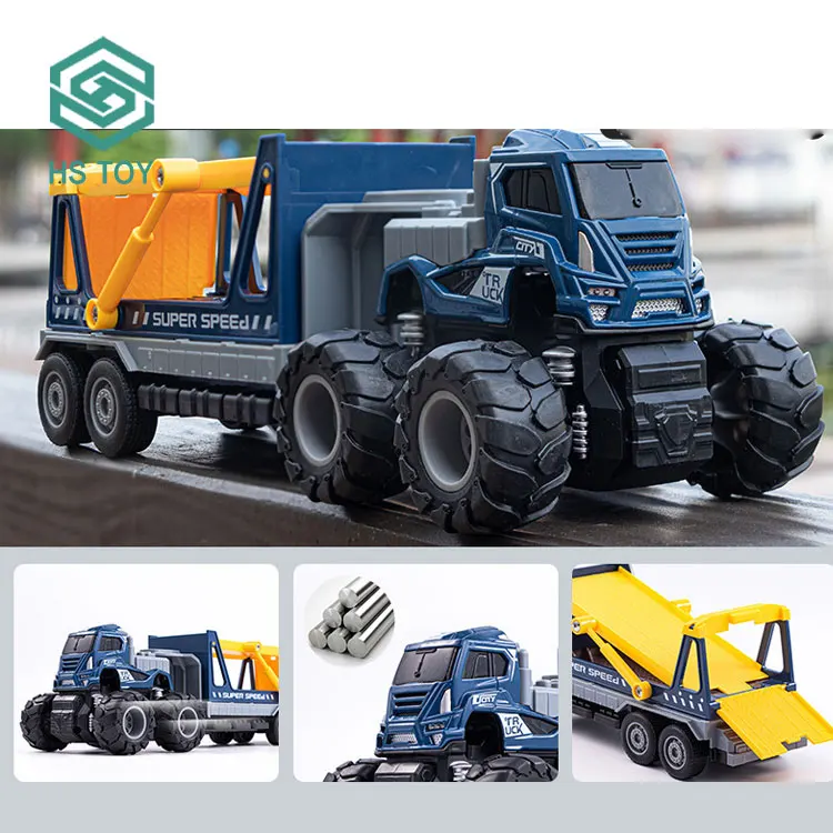 Игрушка HS Coche De Juguete 4WD Инерционная металлическая модель автомобиля из сплава литый под давлением грузовик и трейлер Распродажа игрушек