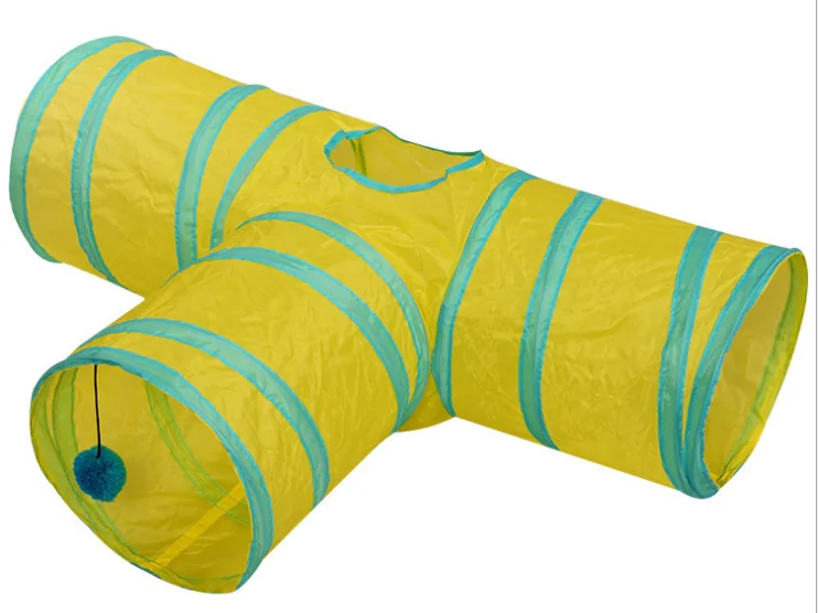 Cat Tunnels for Indoor and Outdoor Cats 3 Way Collapsible  Kitty Tunnel Bored Pet Peek Hole Training Toys tunel para gatos