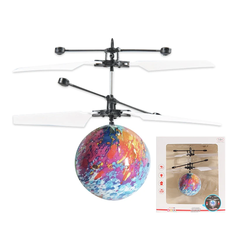 Лидер продаж на Amazon, индукционный летающий шар, игрушки со светодиодной подсветкой, вращающийся интерактивный шар для самолета, игрушка