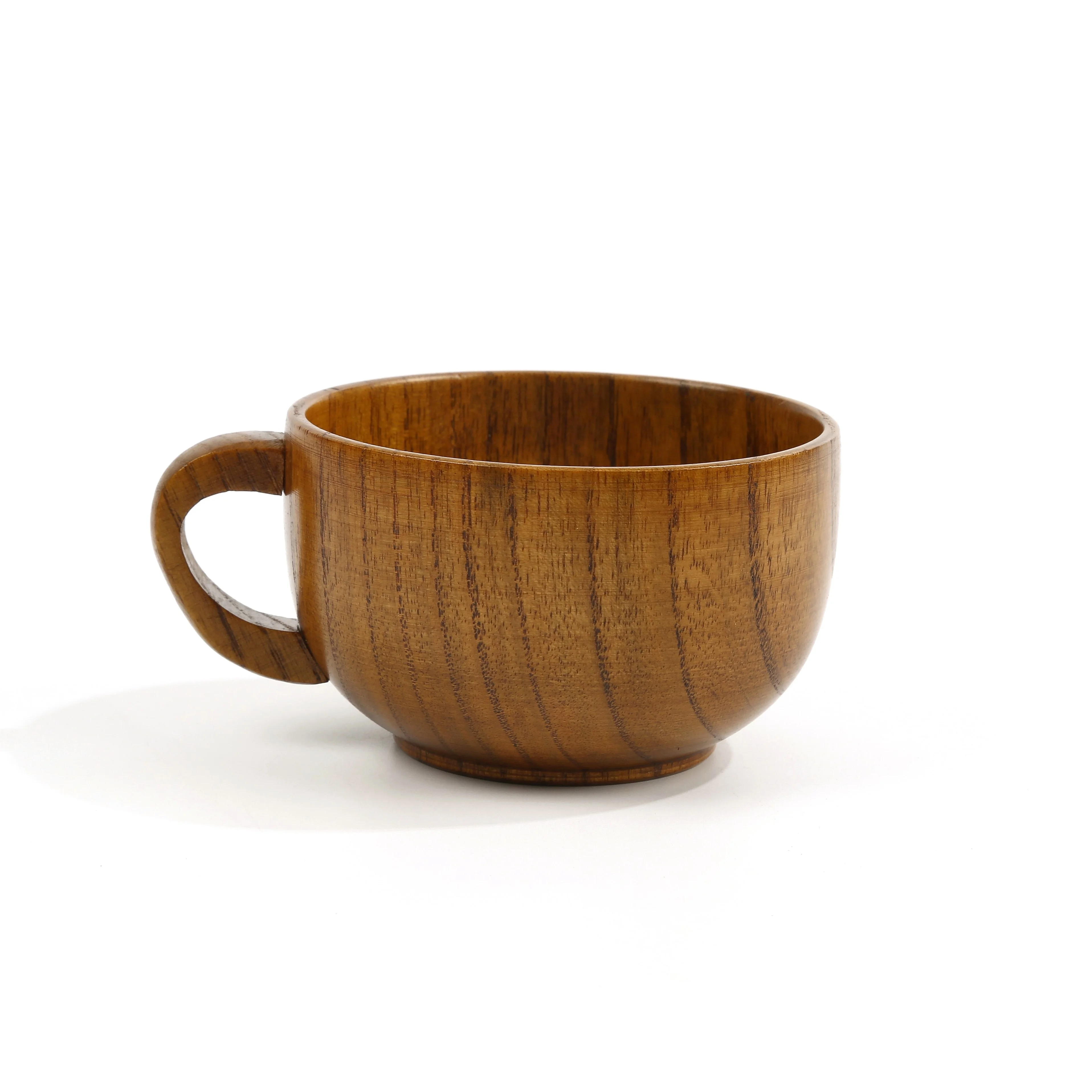 China Factory High Quality Fashion Natural Jujube Wooden Coffee Mug Cup With Handle