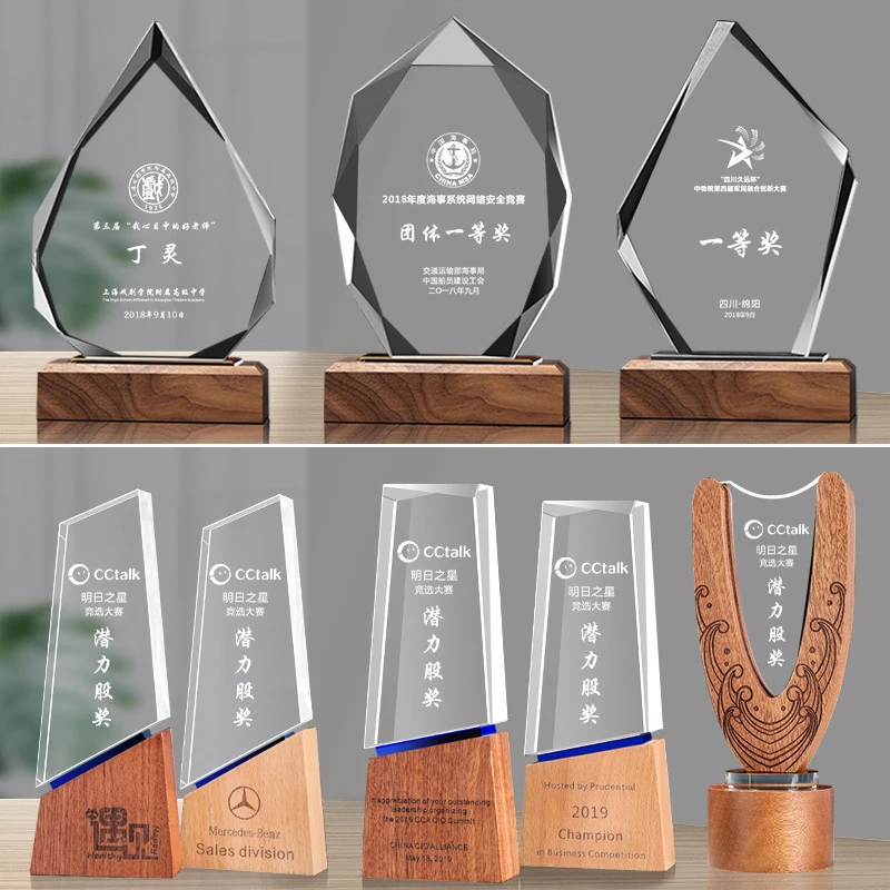customized personalized standard quality pattern basketball baseball tennis tournament crystal trophies
