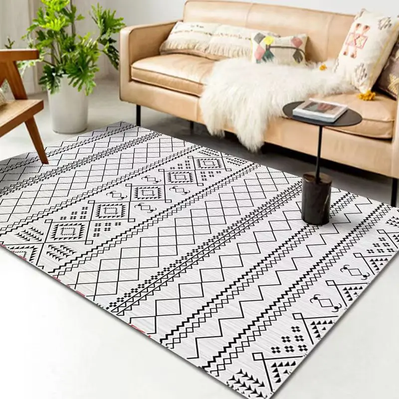 Persian Moroccan style living room carpet printed on crystal velvet floor rug cheap can be customized carpets and rugs mat