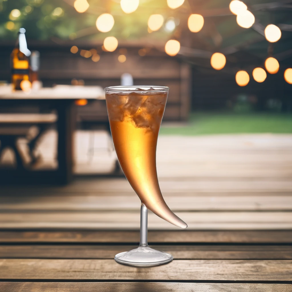 clear liquor dispenser horn shaped stem willy beer glass 410ml