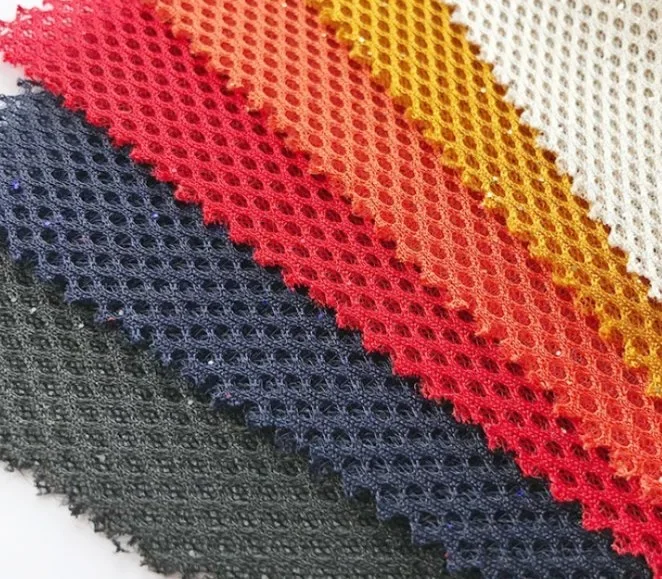 100% Nylon 3D Air Mesh Knitted Fabric Stretchy Sheer Plain Dyed Pattern Downproof for Shoes Seat Backpack Polyester Material