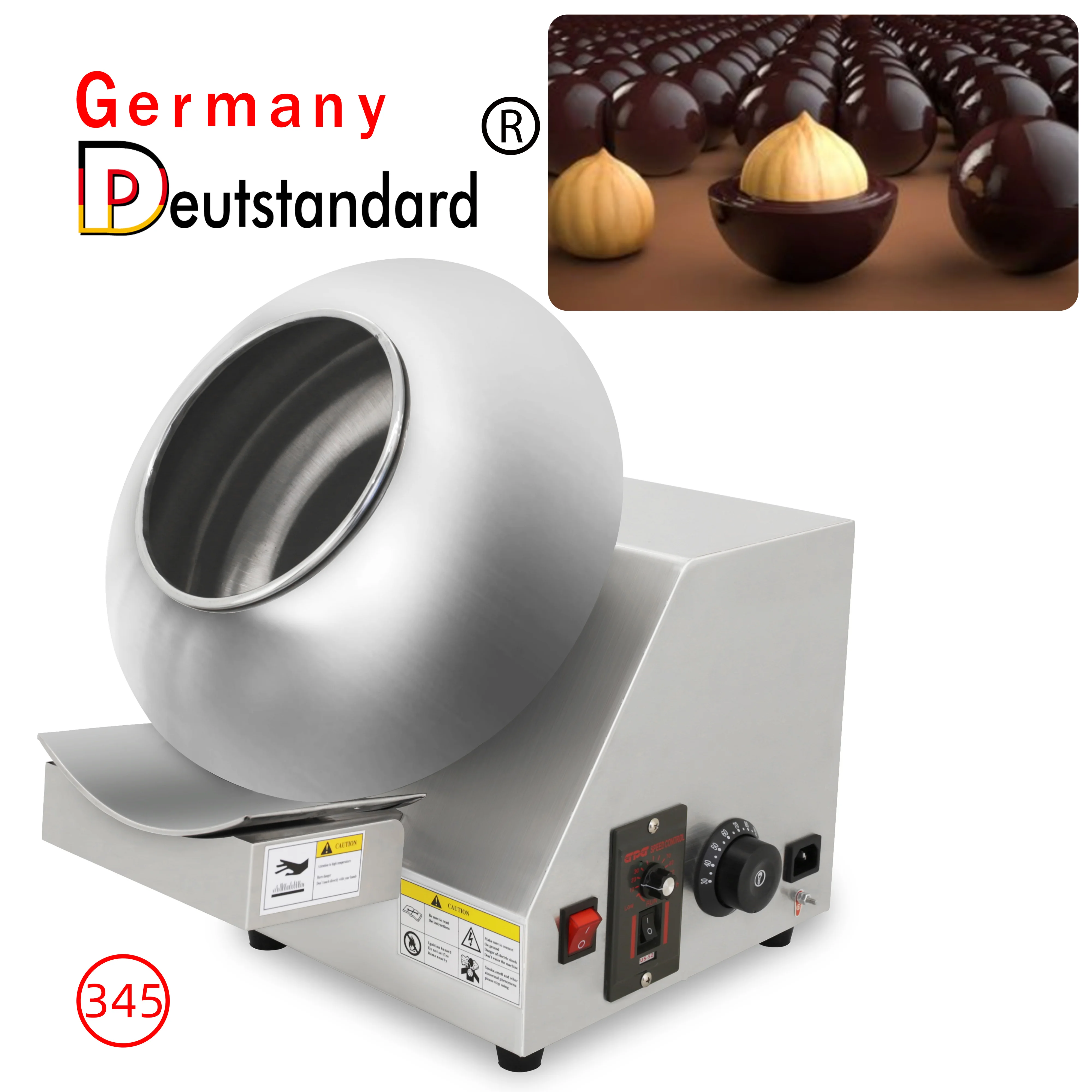 Germany Deutstandard NP-345 Commercial Chocolate Coating Machine Chocolate Making Machine For Nuts Peanut Almond