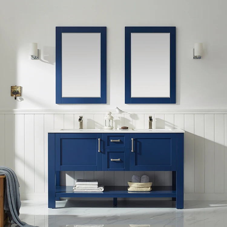 HILITE Luxury Hotel Wall-Hung Double Mirror Carrara Quartz Stone Countertop With Basin 2022 New Bathroom Cabinet Set Modern