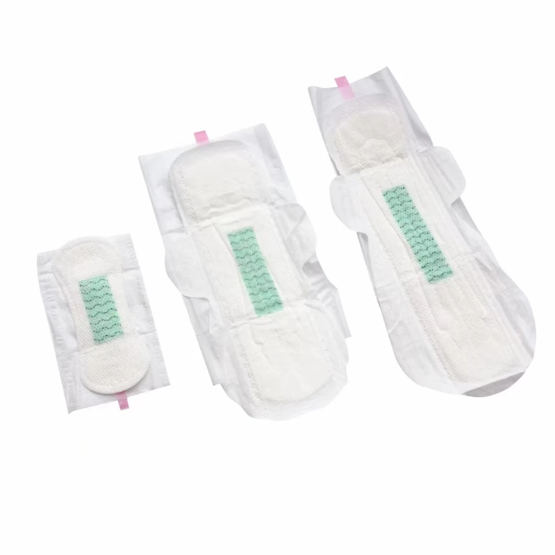 Juhuachuang 100% Organic Cotton Lady Sanitary Pads Disposable Sanitary Napkins