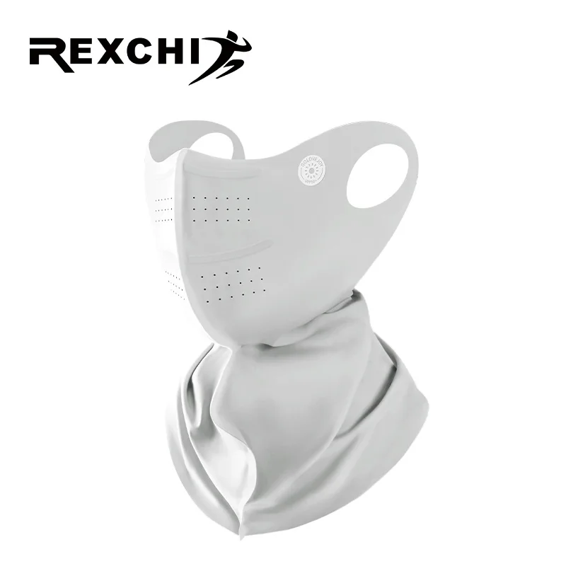 REXCHI XTJ135 Summer UV Sun Protection Masks Outdoor Washable Reusable Cool Summer Mask Cover Polyester Ice Silk Face Mask