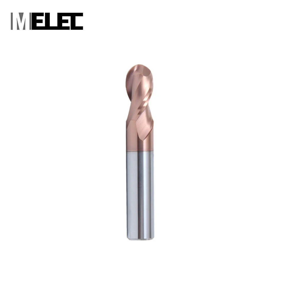 MELEC cnc  tools tungsten steel material straight shank solid carbide 2 flutes carbide ball nose milling cutter