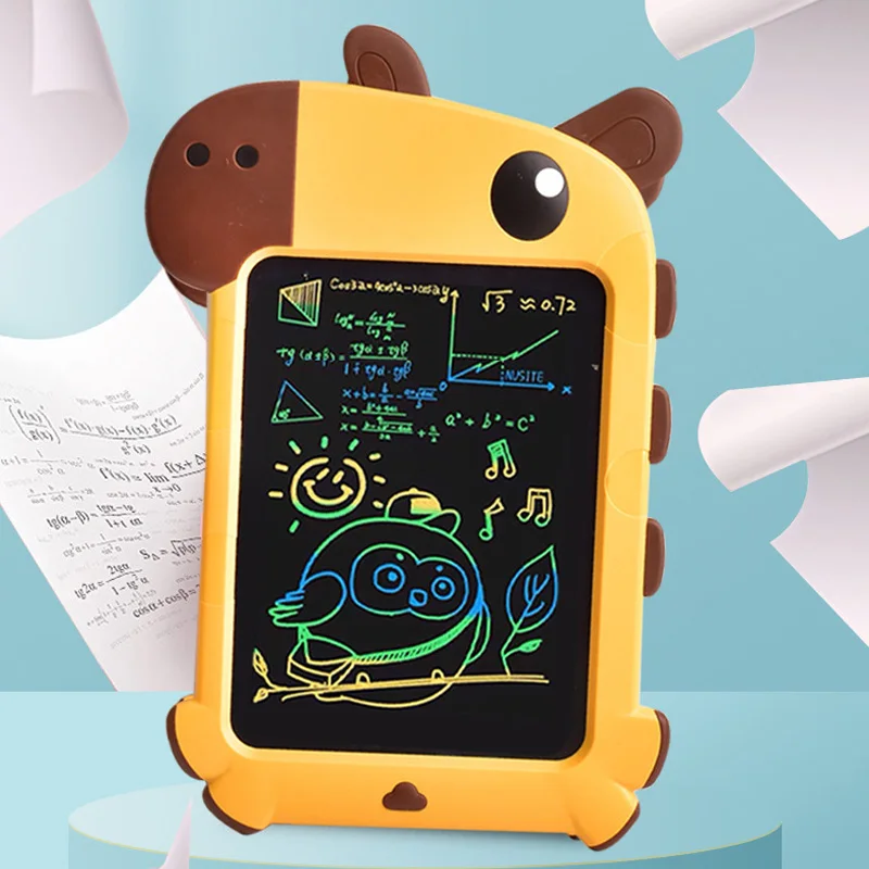 2023 hot selling graffiti lovely cartoon giraffe writing board lcd drawing board toys baby educational painting toy for kids