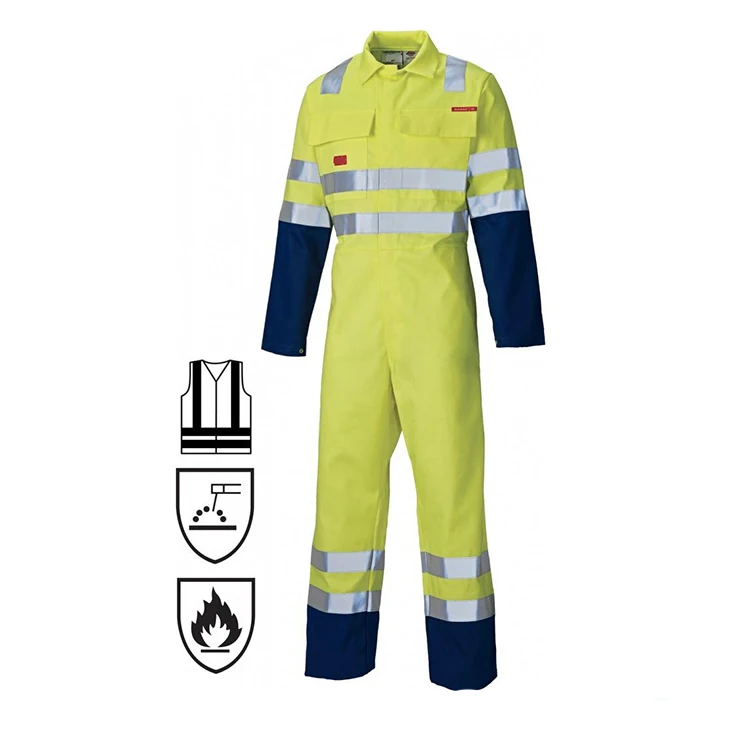 Wholesale Mechanic Worker Jumpsuit Fire Resistance One Piece Overalls Work Clothes for fireman