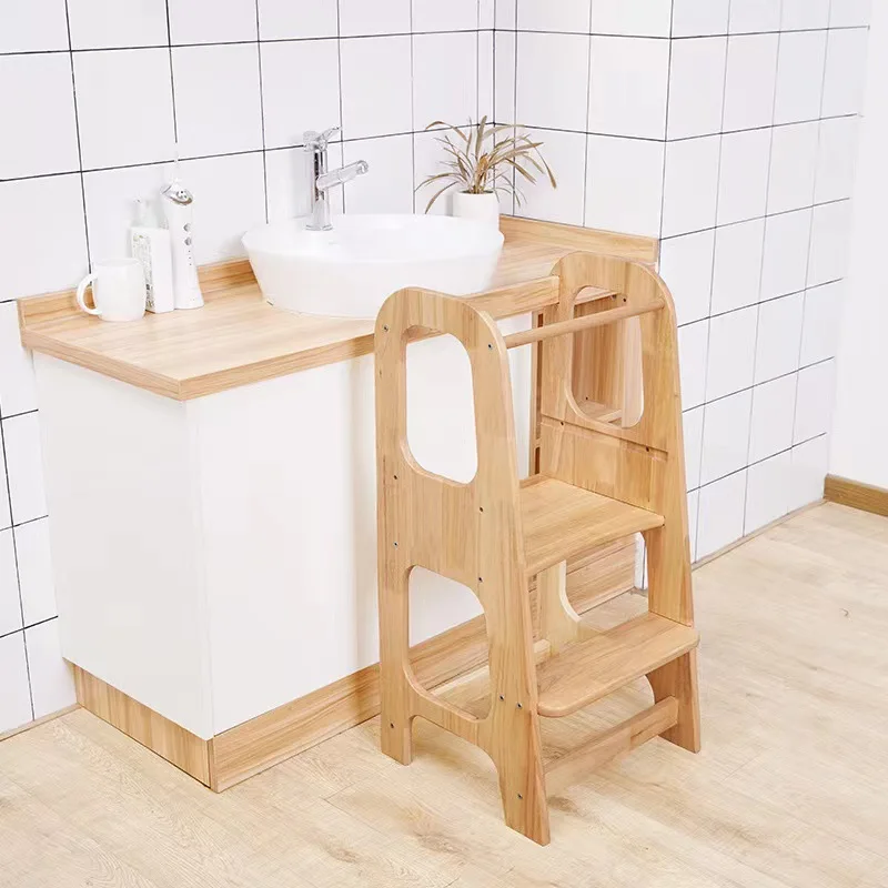 Custom Wooden Kitchen Helper tower for Kids Height Adjustable Learning Tower Toddler Step Stool