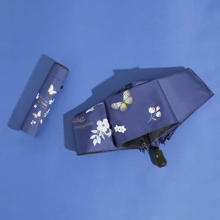 ODM Gradual Color Changing Safety 3 Folds Full Auto Women 8K mini Customized Sun Umbrella