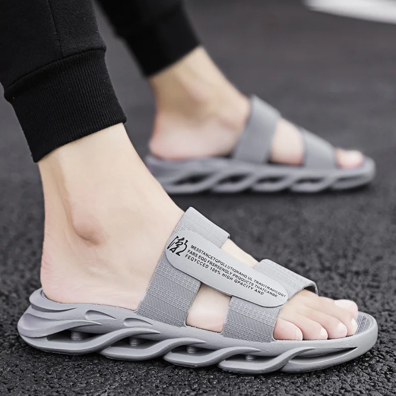 Flat Double Adjustable Buckle Straps EVA and Outdoor Slippers Slides Sandals Open Toe Waterproof Hot Selling Mens Fashion