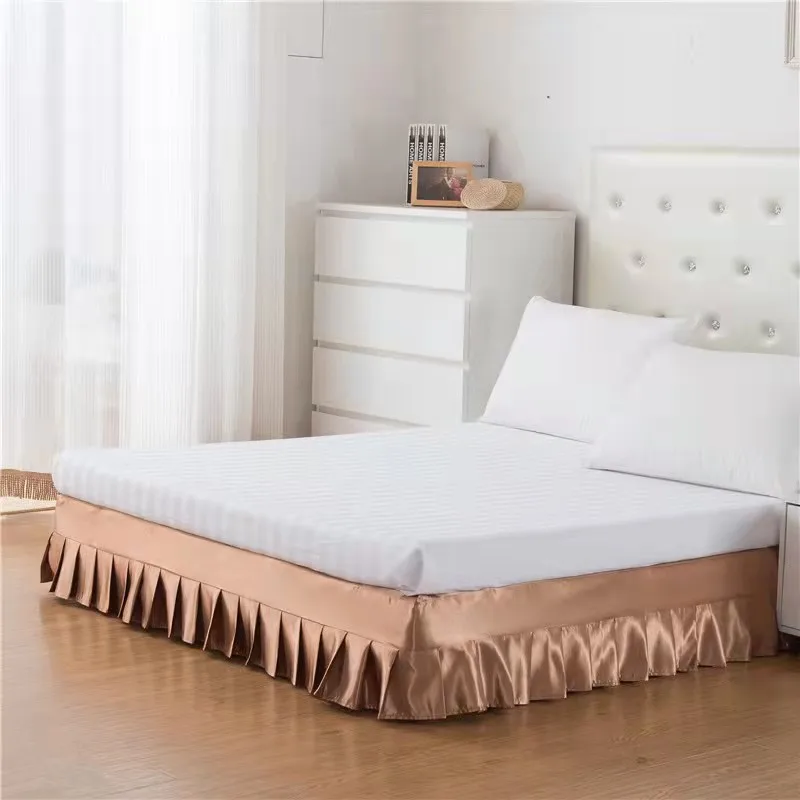 Hotel Bed Skirting Decorative Gold bed skirts with fitted sheet Luxury Hotel Premium Quality Factory Price Wrap Around Bed Skirt