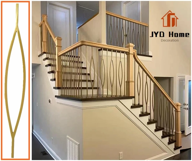 Wholesale Aalto Series Triangle Design Indoor Decorated Matt Black Powder Coated Wrought Iron Shape Baluster Metal Stair Spindle