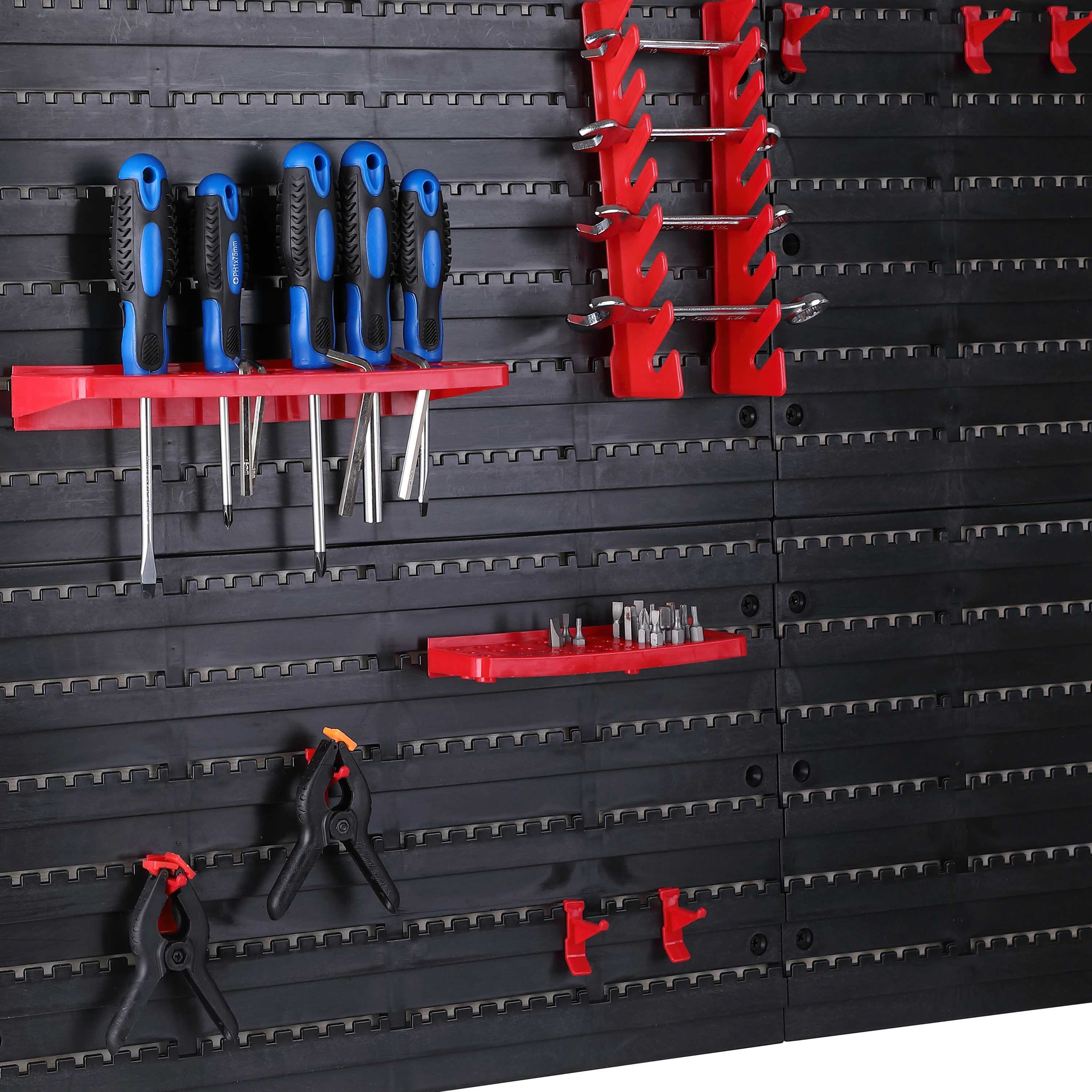 45 pieces wall shelving stacking boxes including tool holder Wall Mounted Pegboard Tool Plastic Boxes Storage For Screws