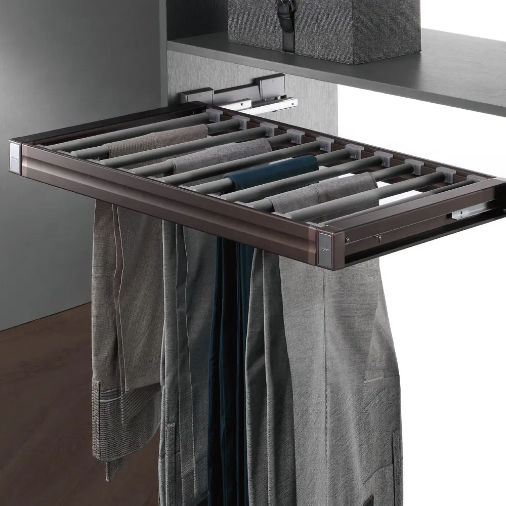 JAYNA Beauty Series Adjustable Full Put Out Pants Rack Wardrobe Accessories Pull Out Trouser Rack