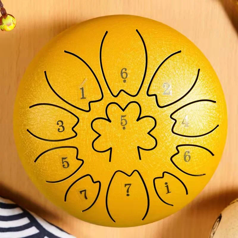 Carbon Handpan C/D Major 6 Inch 11 Notes Therapy Steel Hand Tongue Drum Rain Drum for students